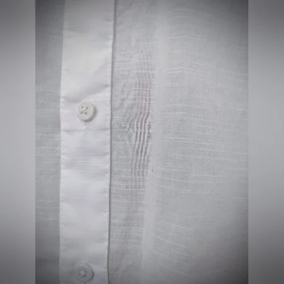 Brand New H&M Men's XL Collared White Button-Down, Light Summer Shirt NWOT - Picture 6 of 10
